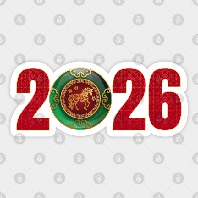 2026 Jade Chinese New Year of the Horse Sticker by HolidayBug